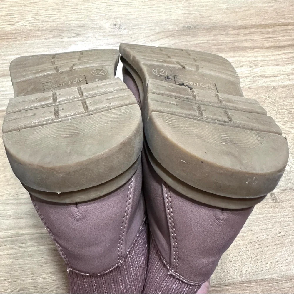 Open Edit Kaylee Leather Boot Pink Burlwood